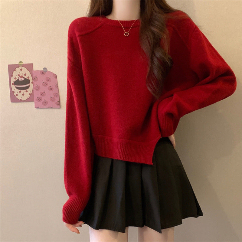 Pull en tricot décontracté pour femmes avec épaules tombantes et fine texture Chic und Stil