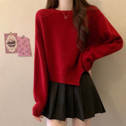 Pull en tricot décontracté pour femmes avec épaules tombantes et fine texture Chic und Stil