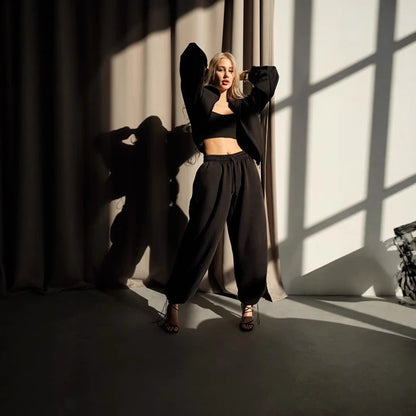 Chic and Style women's short hoodie set and casual pants