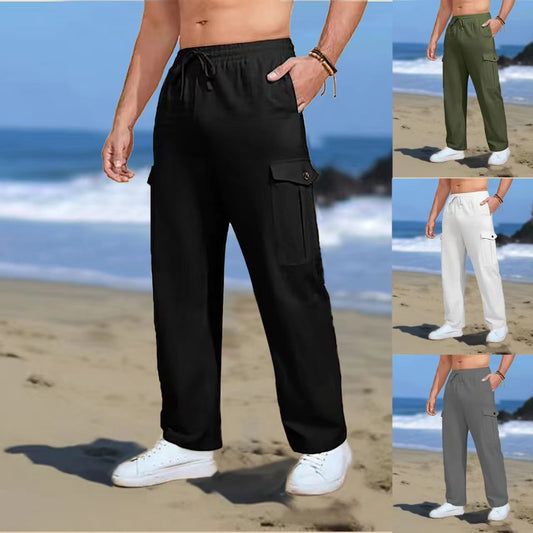 Casual cargo pants for men with elastic waistband and practical side pockets Chic and Style