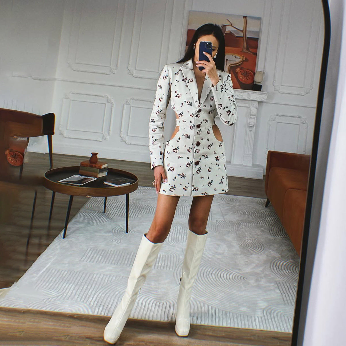 Robe blazer femme avec des détails découpés ludiques Chic und Stil