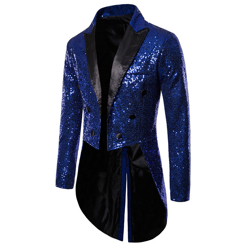 Dames Élégant Manteau en Paillettes avec double rangée de boutons et design moderne Chic und Stil