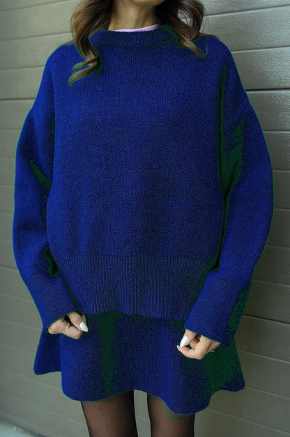 Pull en tricot confortable pour femmes avec épaules tombantes et ourlet à la mode Chic und Stil