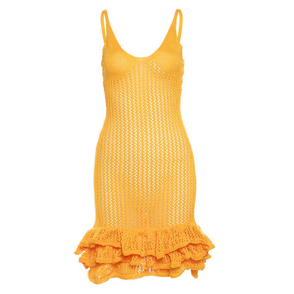Robe en tricot pour femmes avec détails à volants Chic und Stil