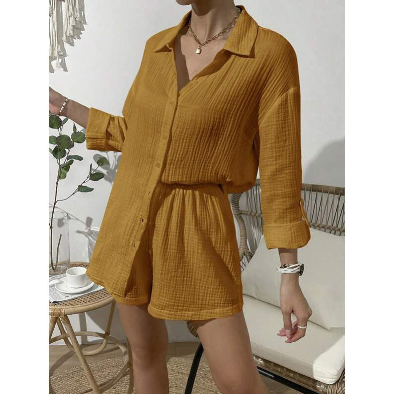 Ensemble haut à manches courtes et shorts léger pour dames Chic und Stil