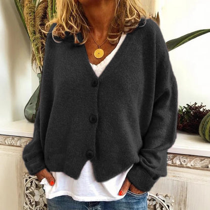Cardigan en tricot décontracté pour femmes avec design ouvert et fermeture à bouton Chic und Stil