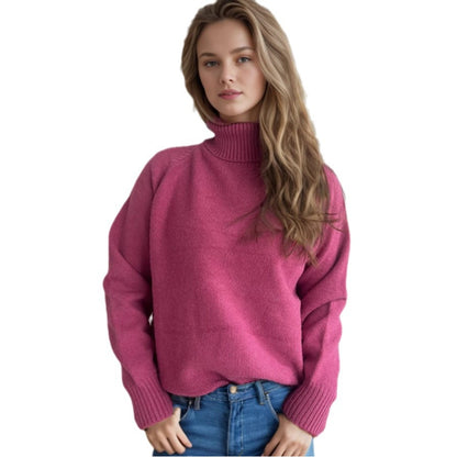 Pull en maille pour femmes avec col montant et motif texturé Chic und Stil