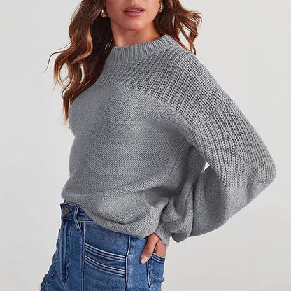 Pull en tricot à la mode pour femmes avec épaules dépassantes et coupe décontractée Chic und Stil