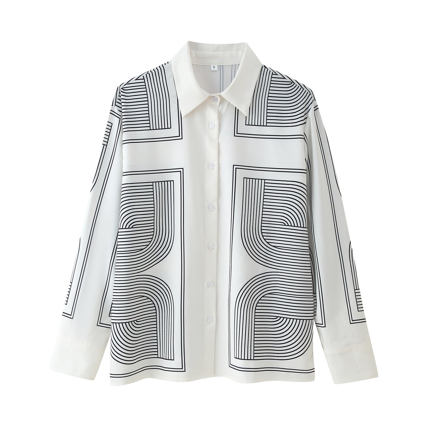 Women's set consisting of a casual shirt and wide pants with a geometric design Chic und Stil