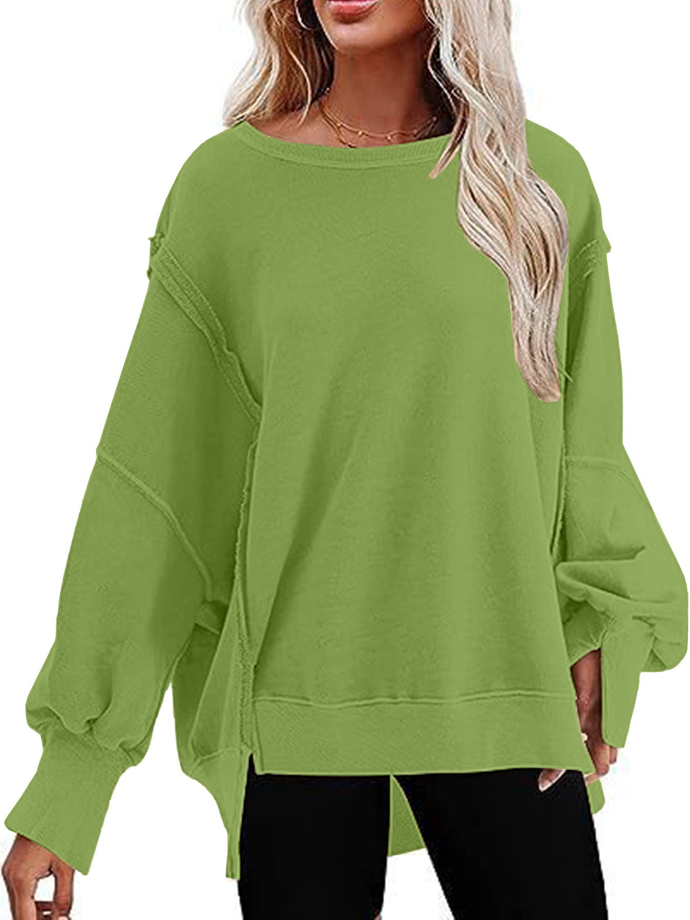 Damen Oversize Sweatshirt avec des manches ballonnantes Chic und Stil