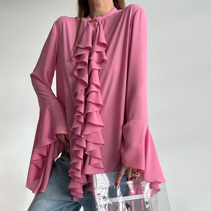 Chemisier à volants pour femmes avec des manches évasées Chic und Stil