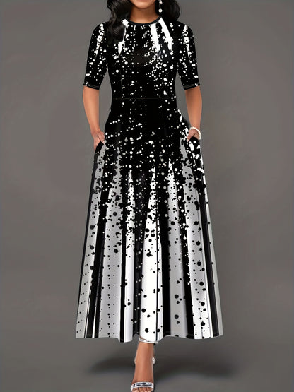 Robe maxi femme avec motif éclaboussure créatif Chic und Stil