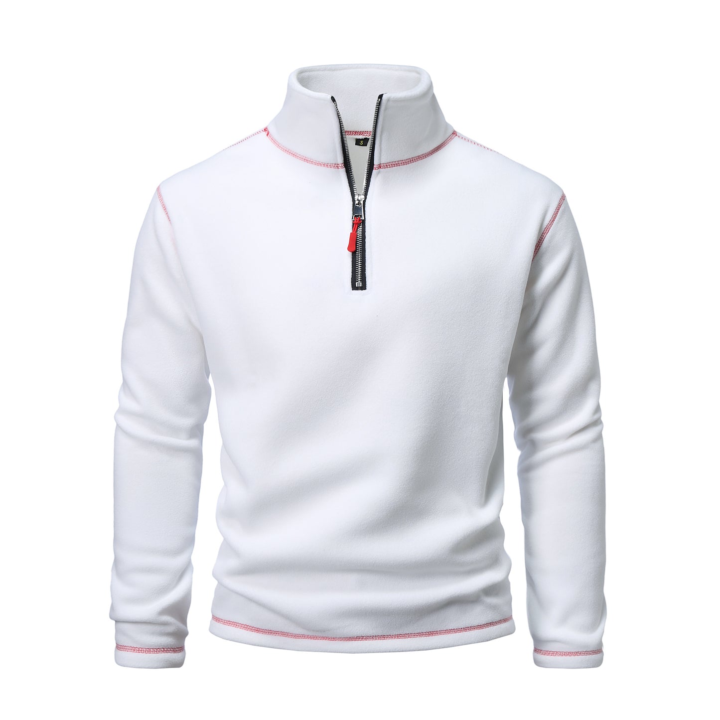 Fleece pullover for men with high collar and half-zip Chic and Style