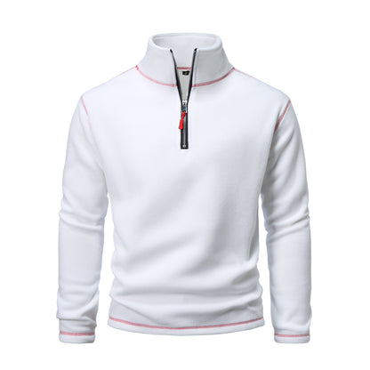 Fleece pullover for men with high collar and half-zip Chic and Style