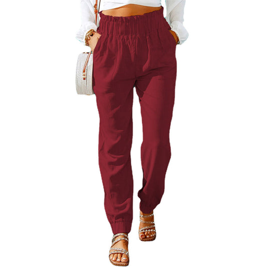 Casual women's pants with elastic waist and practical pockets Chic and Style