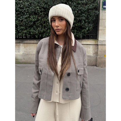 Dames élégante veste à carreaux Chic und Stil