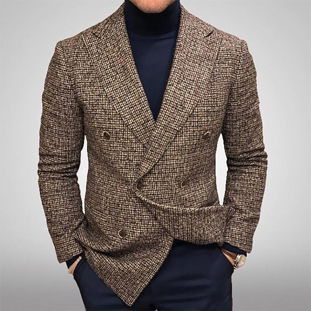Blazer homme élégant à double boutonnage en tartan moderne Chic und Stil