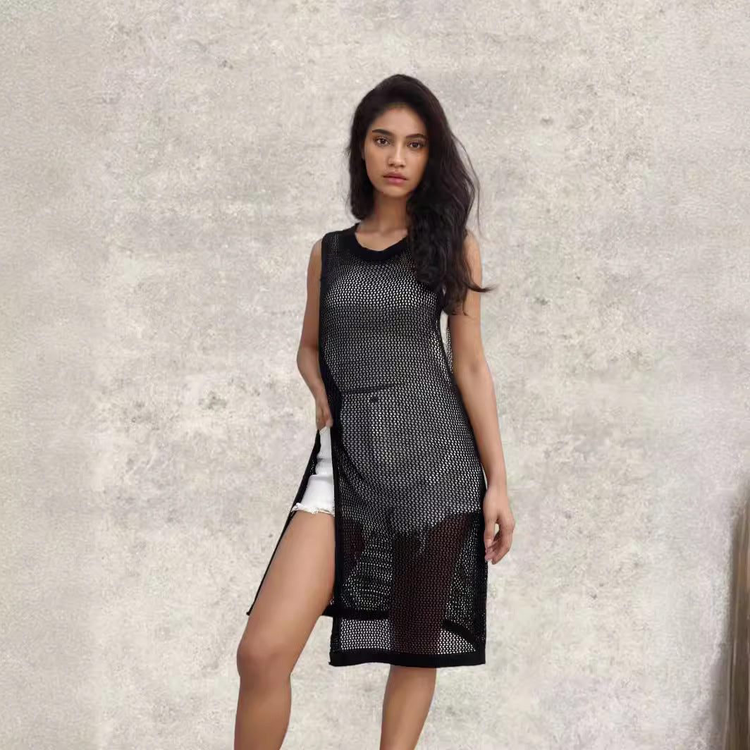 Pull léger en tricot pour femmes avec un design en maille tendance et des fentes latérales Chic und Stil