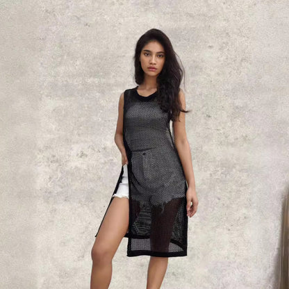Pull léger en tricot pour femmes avec un design en maille tendance et des fentes latérales Chic und Stil