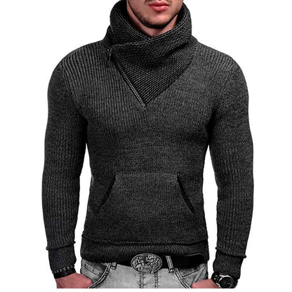 Pull moderne pour hommes avec col large et détail de zip innovant Chic und Stil