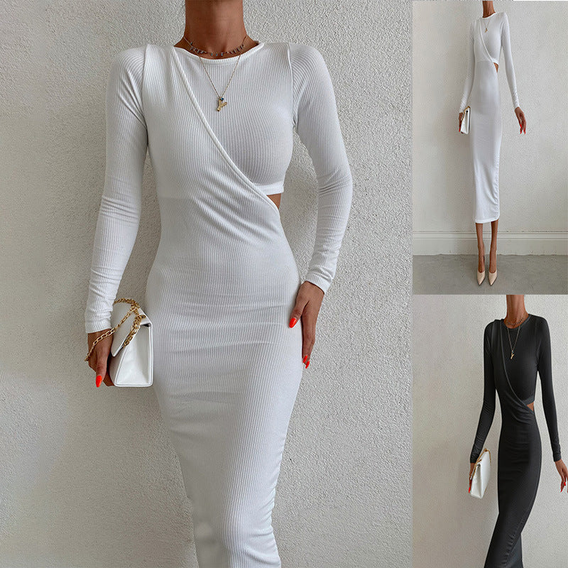 Robe enveloppante élégante à manches longues pour femmes avec une coupe sculptante Chic und Stil