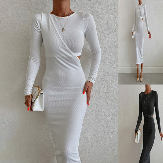 Robe enveloppante élégante à manches longues pour femmes avec une coupe sculptante Chic und Stil