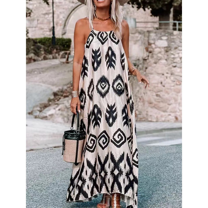 Robe maxi imprimée bohème pour femmes Chic und Stil