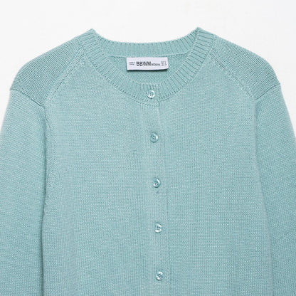 Cardigan en fine maille pour femmes avec encolure ronde Chic und Stil