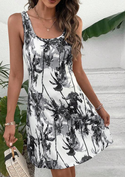 Robe d'été décontractée pour femme avec motif moderne de palmiers Chic und Stil