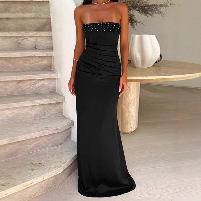 DamesRobe de soirée élégante sans bretelles avec détails à volants Chic und Stil