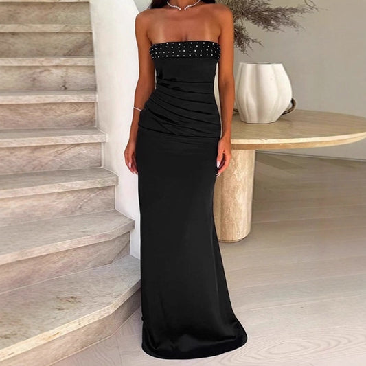 DamesRobe de soirée élégante sans bretelles avec détails à volants Chic und Stil