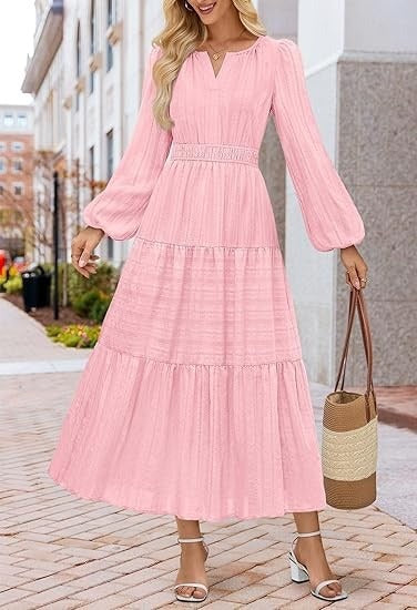 Robe maxi pour femmes avec des manches volumineuses et un ourlet flottant Chic und Stil