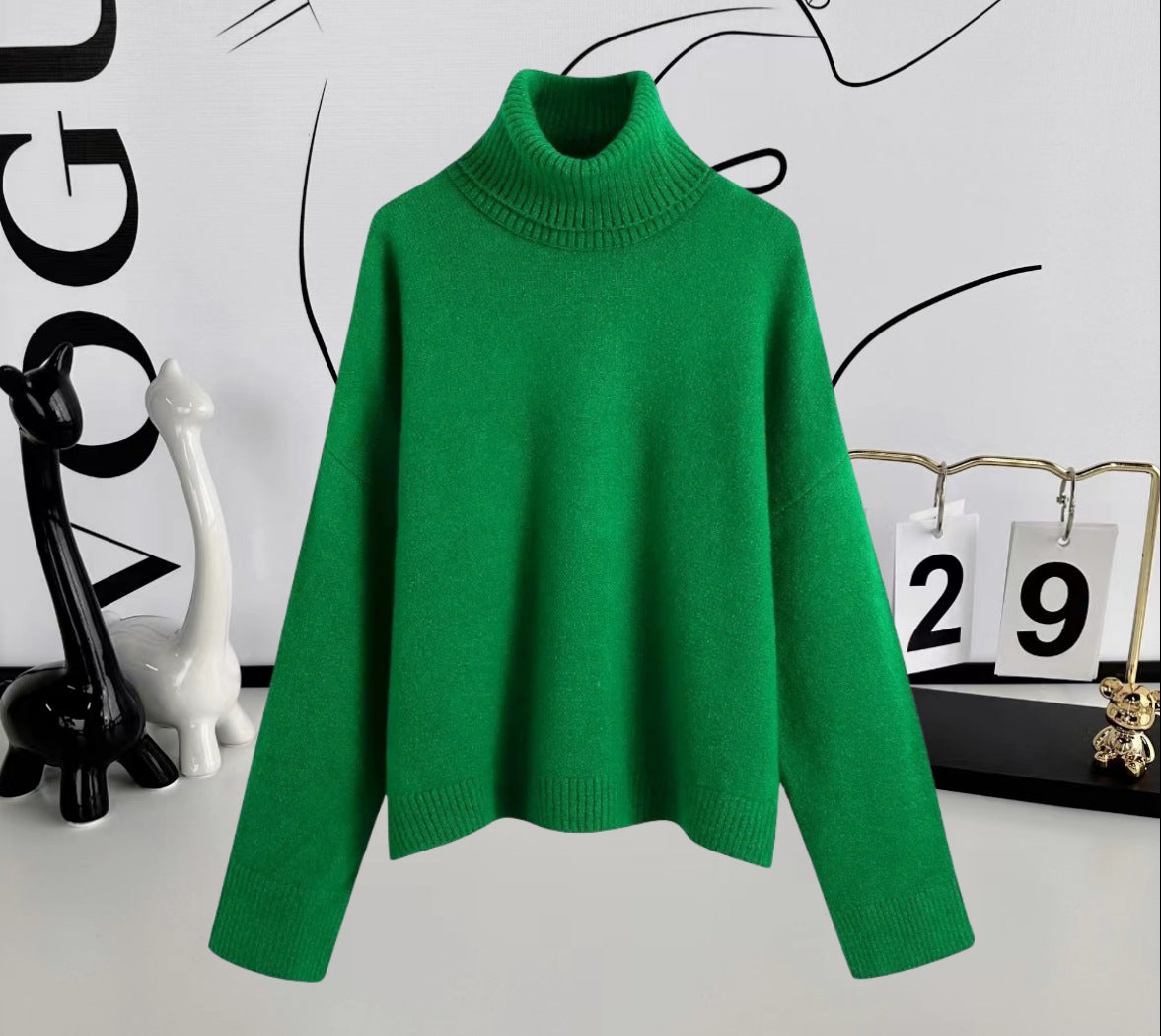 Pull en col roulé confortable pour femmes en laine de haute qualité Chic und Stil
