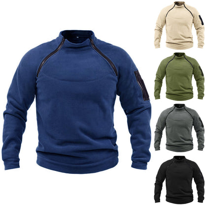 Pull-over thermique en polaire pour hommes avec col montant et poches pratiques Chic und Stil