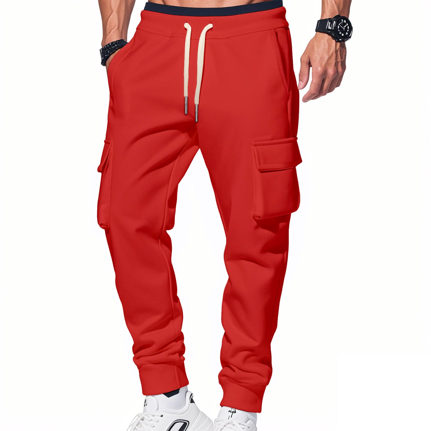 Men's cargo pants with elastic waistband and practical side pockets Chic and style 1759578172