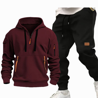 Chic und Stil Functional Hooded Sweatshirt and Jogging Pants Set for Men