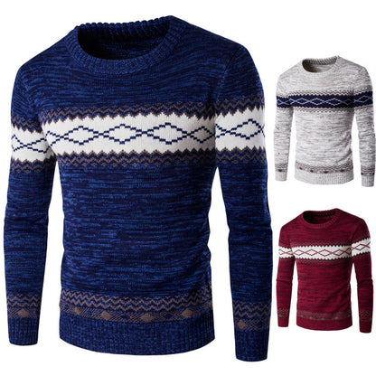 Traditional Norwegian pattern knit pullover for men Chic and Style