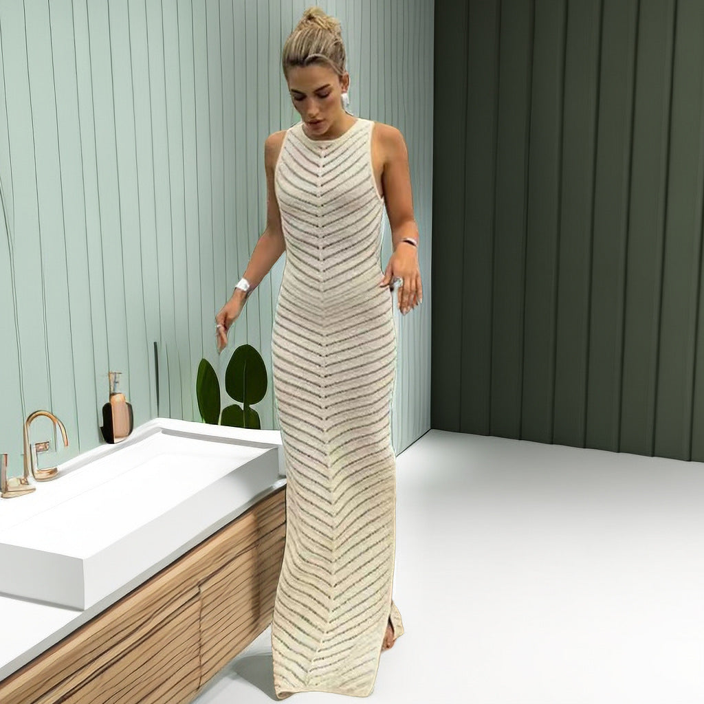 Robe maxi pour femmes avec une coupe élégante et des volants raffinés Chic und Stil