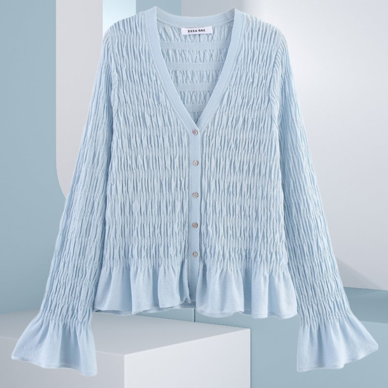 Dames Cardigan léger et élégant avec ourlet à volants Chic und Stil