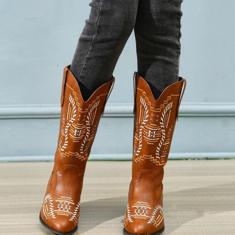 Bottes de cowboy pour femmes avec broderie artistique Chic und Stil