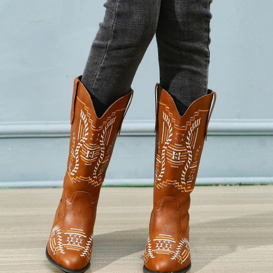 Bottes de cowboy pour femmes avec broderie artistique Chic und Stil