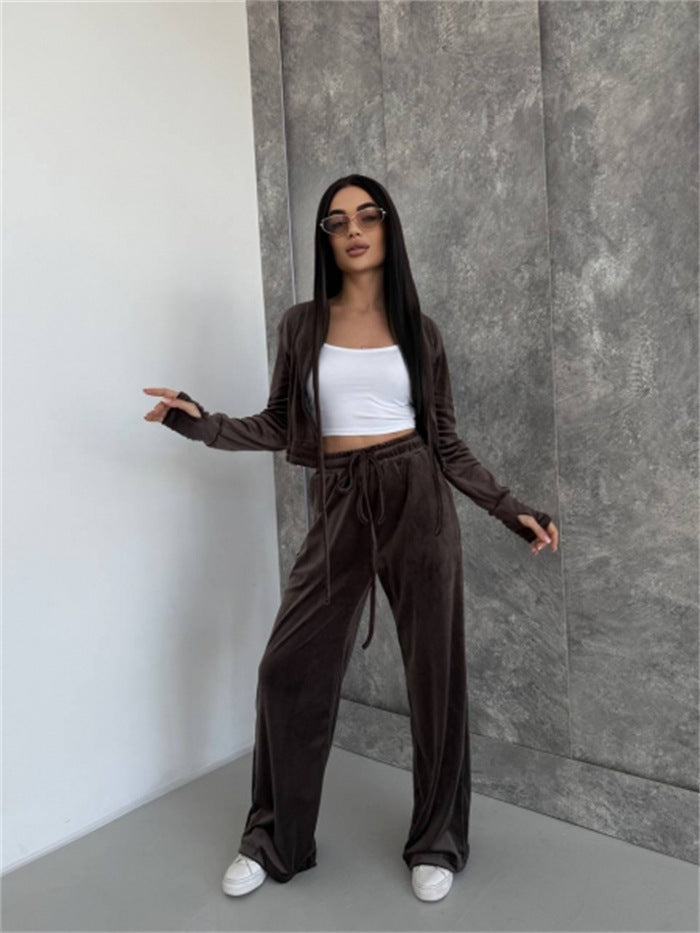 Costume loungewear en polaire décontracté pour femmes Chic und Stil