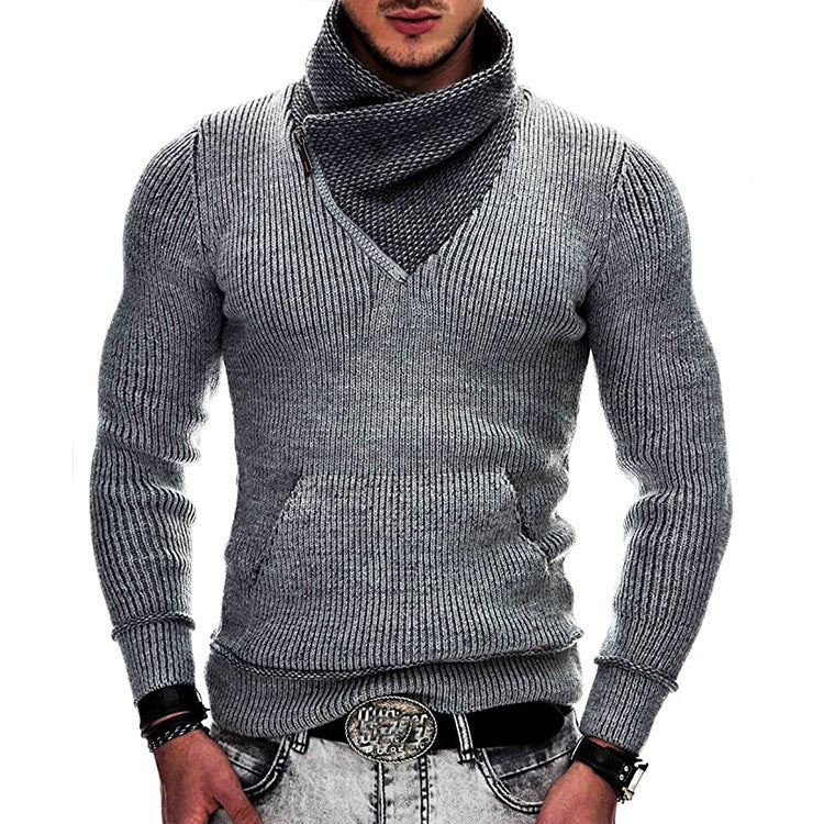 Pull moderne pour hommes avec col large et détail de zip innovant Chic und Stil