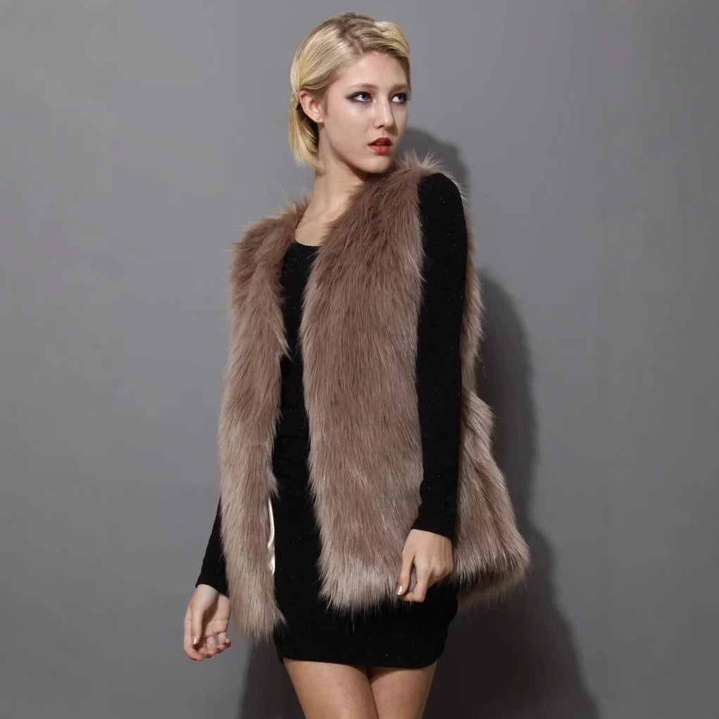Dames Gilet en fausse fourrure douillette avec design élégant Chic und Stil