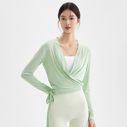 Top enroulé pour femmes à manches longues et coupe ajustée Chic und Stil