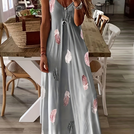 Robe maxi à imprimé feuillage Chic und Stil