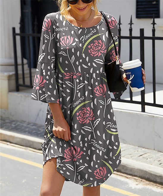 Robe de loisirs pour dames avec motif floral moderne et coupe décontractée Chic und Stil