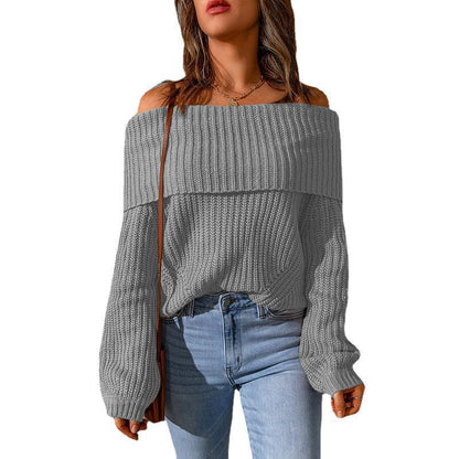 Pull en tricot off-shoulder pour femmes à coupe ample Chic und Stil