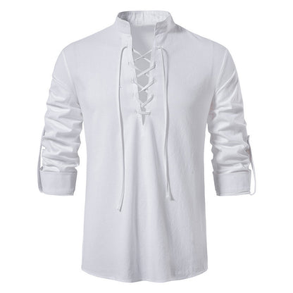 Chemise à manches longues pour hommes avec cordage décontracté Chic und Stil