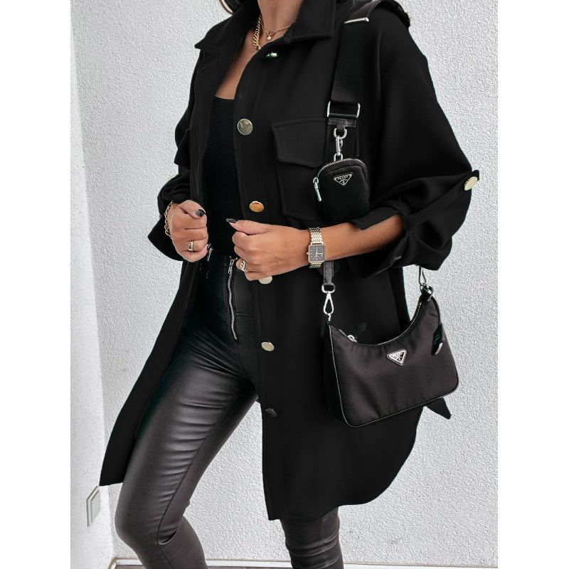 Chemise overshirt femme élégante avec poches pratiques et devant à pressions Chic und Stil